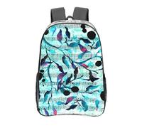 YXDVPALNE Acuarela Música Ramas Hojas,Mochila informal de 16 pulgadas, transparente, resistente al agua, para la escuela
