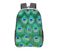 YXDVPALNE Adorable pavo real verde,Mochila informal de 16 pulgadas, transparente, resistente al agua, para la escuela