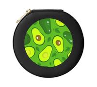 YXDVPALNE Aguacate sobre alimentos y bebidas verdes, Joyero para mujer, estuche para joyas, caja redonda de cuero de PVC, organizador de viaje