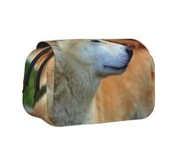 YXDVPALNE Akita Inu Bokeh Mascotas Perros Akita Inu Estuche para lápices portátil con Doble Concha y Cremallera