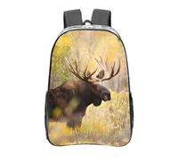 YXDVPALNE Alce de animales salvajes en el bosque,Mochila informal de 16 pulgadas, transparente, resistente al agua, para la escuela