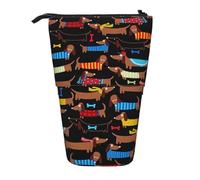 YXDVPALNE Amo a mis Perros Salchichas,Estuche telescópico para lápices, Soporte para lápices con Cremallera.