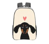 YXDVPALNE Amor de cachorro de Dachshund,Mochila informal de 16 pulgadas, transparente, resistente al agua, para la escuela
