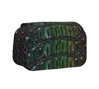 YXDVPALNE Animal de Piel de Hueso de cocodrilo de Agua Dulce Estuche para lápices portátil con Doble Concha y Cremallera