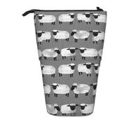 YXDVPALNE Animales de Granja de género Neutro Gris para niños ovejas,Estuche telescópico para lápices, Soporte para lápices con Cremallera.