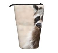 YXDVPALNE Animales Inteligentes Mapache Naturaleza,Estuche telescópico para lápices, Soporte para lápices con Cremallera.