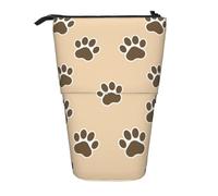YXDVPALNE Animales Perro Gato Huellas Huellas de Patas,Estuche telescópico para lápices, Soporte para lápices con Cremallera.