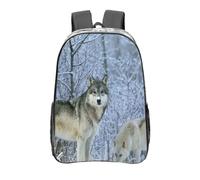 YXDVPALNE Animales salvajes con estampado de lobo,Mochila informal de 16 pulgadas, transparente, resistente al agua, para la escuela