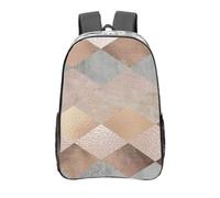 YXDVPALNE Argyle de mármol en cobre y oro rosa ruborizado,Mochila informal de 16 pulgadas, transparente, resistente al agua, para la escuela