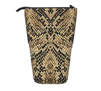 YXDVPALNE Arte de Piel de Serpiente Animal,Estuche telescópico para lápices, Soporte para lápices con Cremallera.