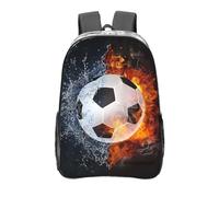 YXDVPALNE Balón de fútbol en el agua en llamas,Mochila informal de 16 pulgadas, transparente, resistente al agua, para la escuela