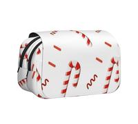 YXDVPALNE Bastón de Caramelo Estuche para lápices portátil con Doble Concha y Cremallera