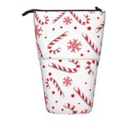 YXDVPALNE Bastón de Caramelo Rojo navideño,Estuche telescópico para lápices, Soporte para lápices con Cremallera.
