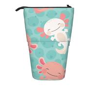 YXDVPALNE Bebé ajolote Lindo Kawaii,Estuche telescópico para lápices, Soporte para lápices con Cremallera.