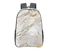 YXDVPALNE Blanco Gris Plata Perlado Dorado Mármol Pintado,Mochila informal de 16 pulgadas, transparente, resistente al agua, para la escuela