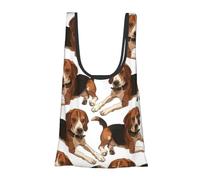 YXDVPALNE Bolsas de compras Bolsas de supermercado reutilizables Bolsas de mano plegables Bolsa de transporte de gran capacidad,Perro beagle acostado