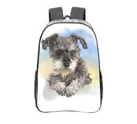 YXDVPALNE Bonita impresión de mini schnauzer,Mochila informal de 16 pulgadas, transparente, resistente al agua, para la escuela