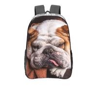 YXDVPALNE Bozal para bulldog inglés Mascotas Perros que duermen,Mochila informal de 16 pulgadas, transparente, resistente al agua, para la escuela