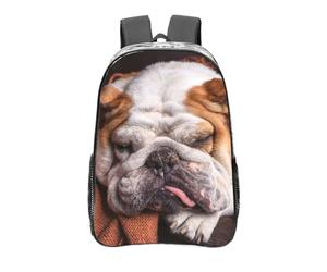 YXDVPALNE Bozal para bulldog inglés Mascotas Perros que duermen,Mochila informal de 16 pulgadas, transparente, resistente al agua, para la escuela