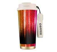 YXDVPALNE Brillo arcoíris,Taza de café de acero inoxidable 316 con cordón, vaso térmico de viaje para coche, 500 ml