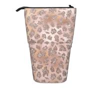 YXDVPALNE Brillo de Tigre de Oro Rosa,Estuche telescópico para lápices, Soporte para lápices con Cremallera.