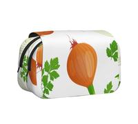 YXDVPALNE Bulbo de Cebolla roja Estuche para lápices portátil con Doble Concha y Cremallera