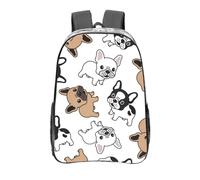 YXDVPALNE Bulldog francés,Mochila informal de 16 pulgadas, transparente, resistente al agua, para la escuela