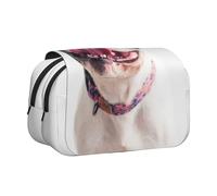 YXDVPALNE Bulldog francés, Perro Curioso y Feliz Estuche para lápices portátil con Doble Concha y Cremallera