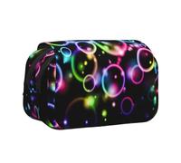 YXDVPALNE Burbujas de arcoíris Estuche para lápices portátil con Doble Concha y Cremallera