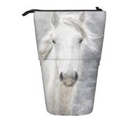 YXDVPALNE Caballo de Camarga,Estuche telescópico para lápices, Soporte para lápices con Cremallera.