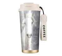 YXDVPALNE Caballo de Camarga,Taza de café de acero inoxidable 316 con cordón, vaso térmico de viaje para coche, 500 ml