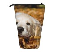 YXDVPALNE Cachorro de Perro Perezoso Impreso,Estuche telescópico para lápices, Soporte para lápices con Cremallera.