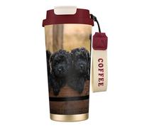 YXDVPALNE Cachorros de la familia Affenpinscher Perros negros Mono,Taza de café de acero inoxidable 316 con cordón, vaso térmico de viaje para coche, 500 ml