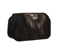 YXDVPALNE Caída del león en 3D Estuche para lápices portátil con Doble Concha y Cremallera