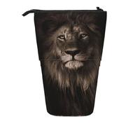 YXDVPALNE Caída del león en 3D,Estuche telescópico para lápices, Soporte para lápices con Cremallera.