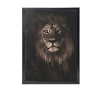 YXDVPALNE Caída del león en 3D,Impresiones de arte de pared con marco negro, pintura decorativa para colgar en la pared para el hogar, 30 x 40 cm