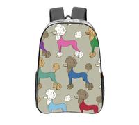 YXDVPALNE Caniche colorido de dibujos animados divertidos,Mochila informal de 16 pulgadas, transparente, resistente al agua, para la escuela