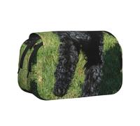 YXDVPALNE Caniche estándar Negro Estuche para lápices portátil con Doble Concha y Cremallera