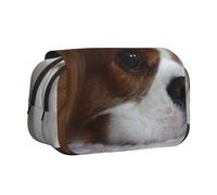 YXDVPALNE Cavalier King Charles Spaniel Mascotas Cachorros Perros Estuche para lápices portátil con Doble Concha y Cremallera