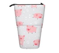 YXDVPALNE Cerditos Lindos y alegres,Estuche telescópico para lápices, Soporte para lápices con Cremallera.