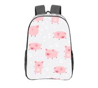 YXDVPALNE Cerditos lindos y alegres,Mochila informal de 16 pulgadas, transparente, resistente al agua, para la escuela