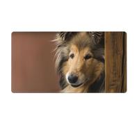 YXDVPALNE Collie de Pelo Largo Lassie Perros Perros Grandes y esponjosos Mascotas,Alfombrilla de ratón Grande para Escritorio, Teclado de Ordenador, Base de Goma Antideslizante, 40 x 70 cm