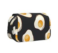 YXDVPALNE Comida Huevos Fritos Oscuros Estuche para lápices portátil con Doble Concha y Cremallera