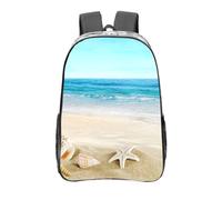 YXDVPALNE Conchas de mar y arena,Mochila informal de 16 pulgadas, transparente, resistente al agua, para la escuela