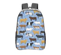 YXDVPALNE Conjunto de toros y vacas animales de granja ganado mamífero,Mochila informal de 16 pulgadas, transparente, resistente al agua, para la escuela