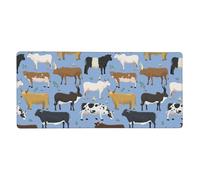 YXDVPALNE Conjunto de toros y Vacas, Animales de Granja, Ganado, mamíferos,Alfombrilla de ratón Grande para Escritorio, Alfombrilla para Teclado de Ordenador 40 x 90 cm.