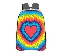 YXDVPALNE Corazón de amor con efecto tie dye arcoíris,Mochila informal de 16 pulgadas, transparente, resistente al agua, para la escuela