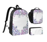 YXDVPALNE Corazón Estrella Brillo Lentejuelas Brillo Brillante Lindo,Mochila para estudiantes, bolsa de almuerzo y estuche de lápices (3 piezas)