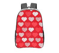 YXDVPALNE Corazones rojos y blancos y amor,Mochila informal de 16 pulgadas, transparente, resistente al agua, para la escuela