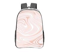 YXDVPALNE Delicado mármol rosa de mármol con imitación de oro rosa,Mochila informal de 16 pulgadas, transparente, resistente al agua, para la escuela
